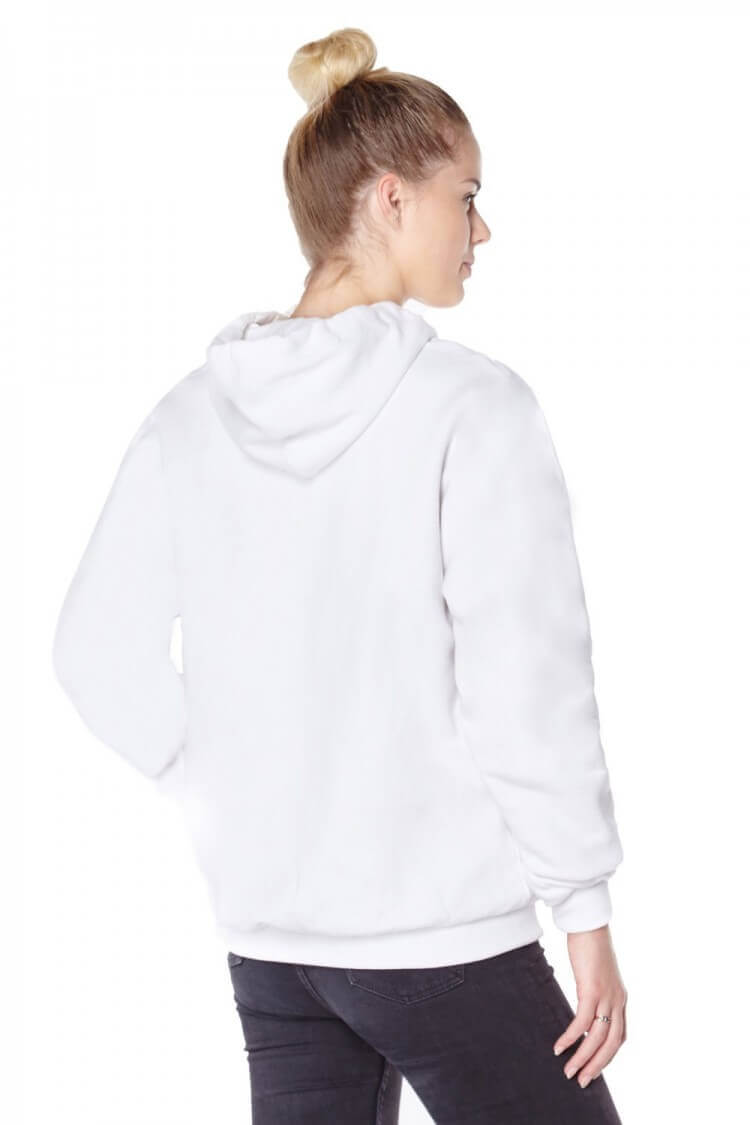 Titan Depot Ladies White Anti-Slash Hooded Top Lined With Dupont ™ Kevlar ® Fibre back view