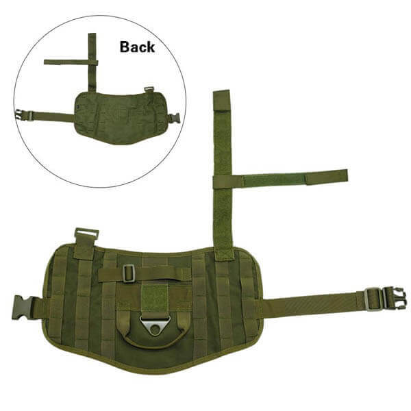 Titan Depot Dog Tactical Training Harness With Detachable Molle Pouch flat out