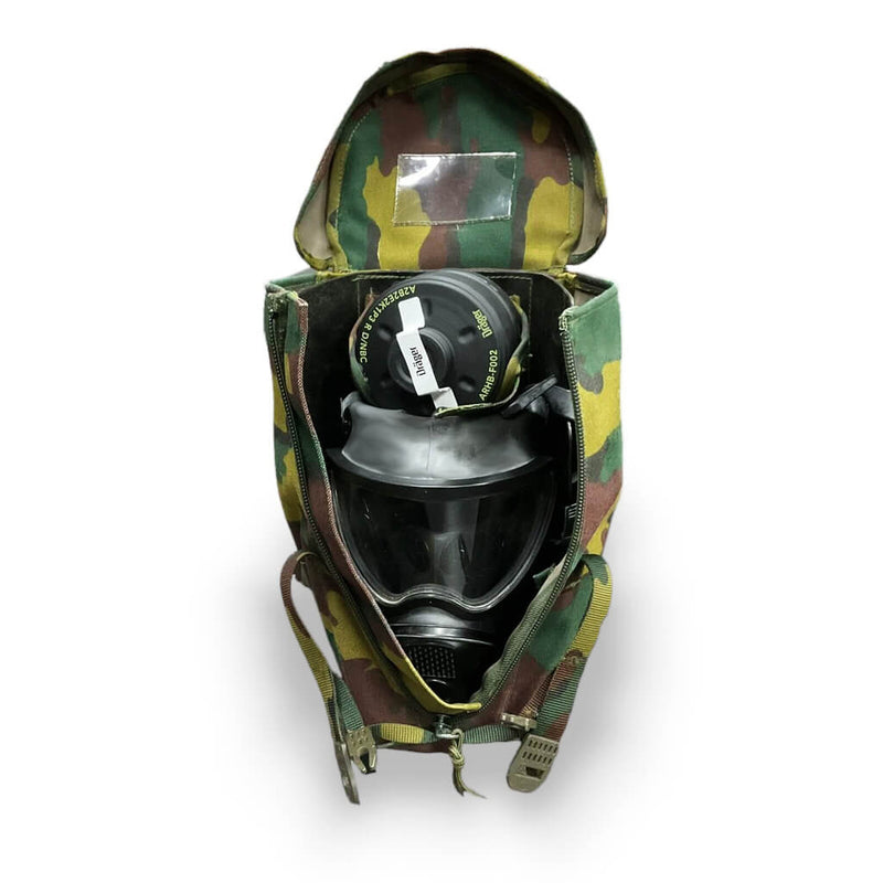 Belgium Military BEM 4 GP Gas Mask Respirator Set - Includes Gas Mask, Filter & Carry Case inside look