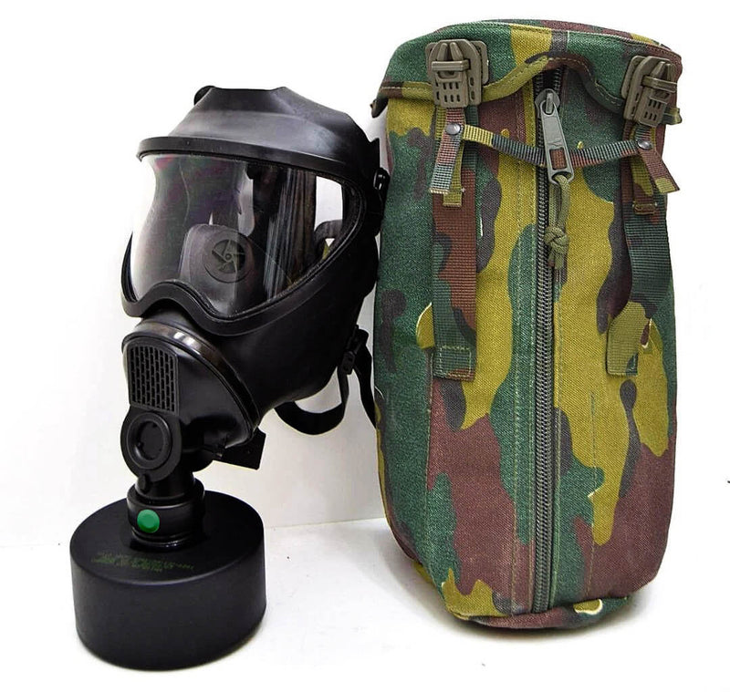 Belgium Military BEM 4 GP Gas Mask Respirator Set - Includes Gas Mask, Filter & Carry Case