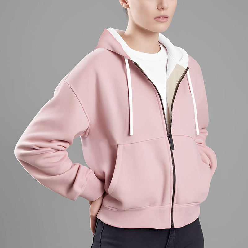 Ladies Knife Resistant Anti Slash Hooded Top in Pink