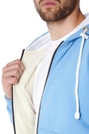 Knife Resistant Anti Slash Hooded Top in Blue inside look