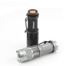 300 Lumen Zoomable LED Flashlight - 3 modes adjustable focus beam both colours on ground