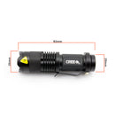 300 Lumen Zoomable LED Flashlight - 3 modes adjustable focus beam dimensions view