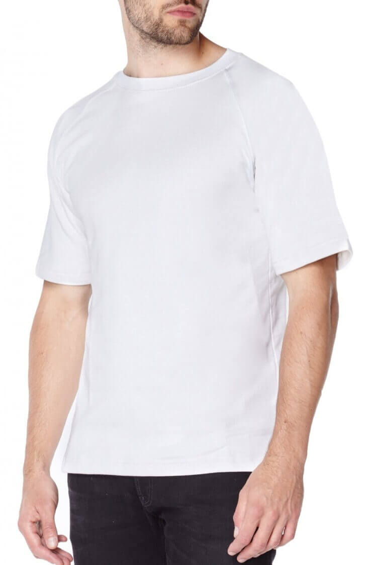 Titan Depot white Short Sleeved T-shirts Lined with Anti-Slash KEVLAR® Protection front view