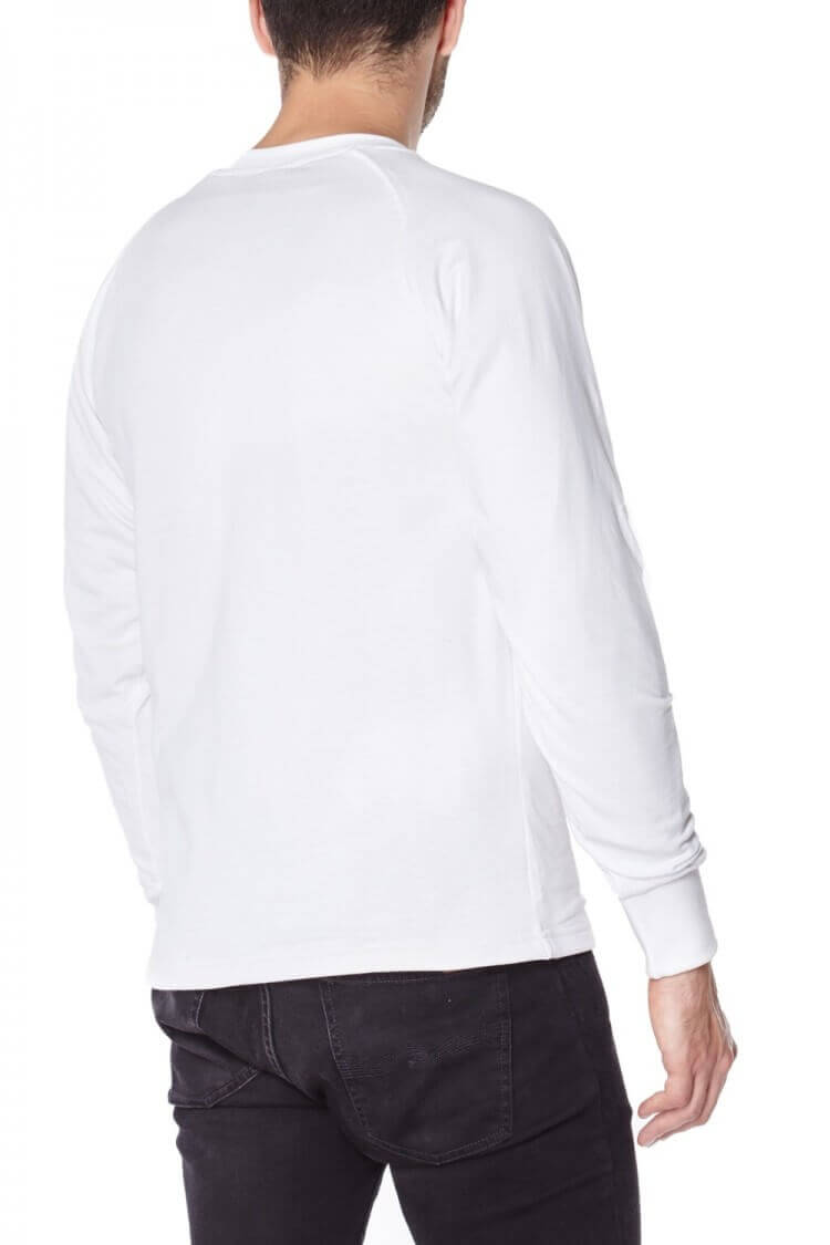 White Long sleeved T-shirts lined with Anti-Slash DUPONT ™ KEVLAR ® FIBRE back view