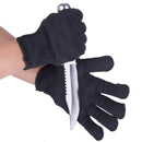 Cut/slash Resistant Safety Gloves with infused Stainless Steel Wire Mesh holding knife