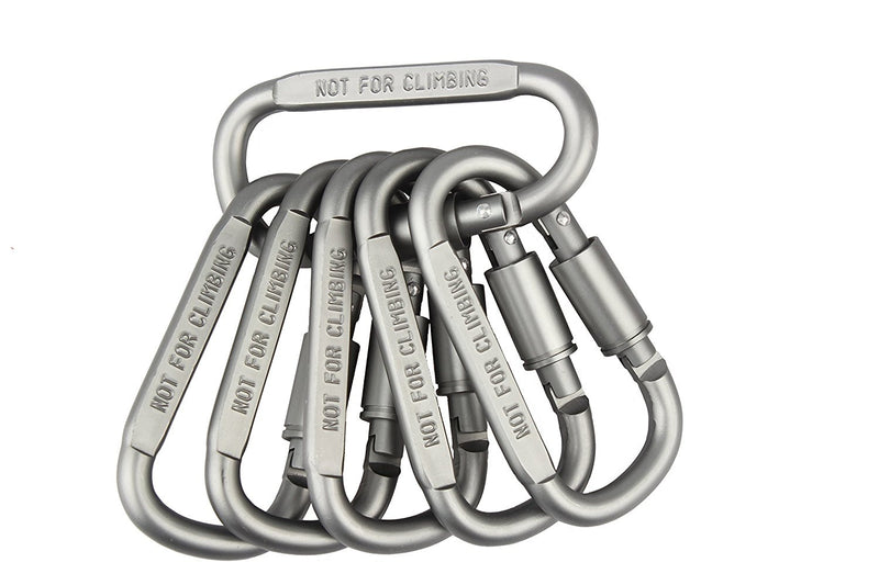 6pcs Aluminium D-ring Locking Carabiner