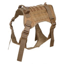Service Dog Tactical Vest Harness With Molle System Gear brown side view 2