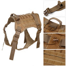 Service Dog Tactical Vest Harness With Molle System Gear brown features