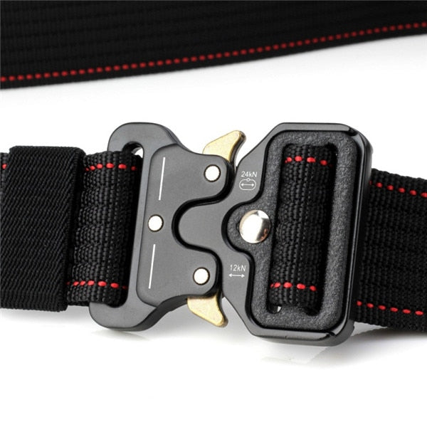Titan Depot Tactical Cobra Belt  black and red front view clip