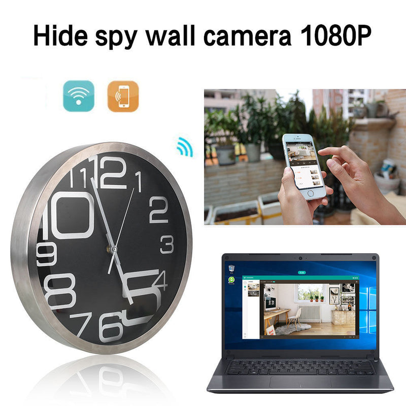 WiFi Spy Surveillance Wall Clock With Hidden Video 1080x720p Camera